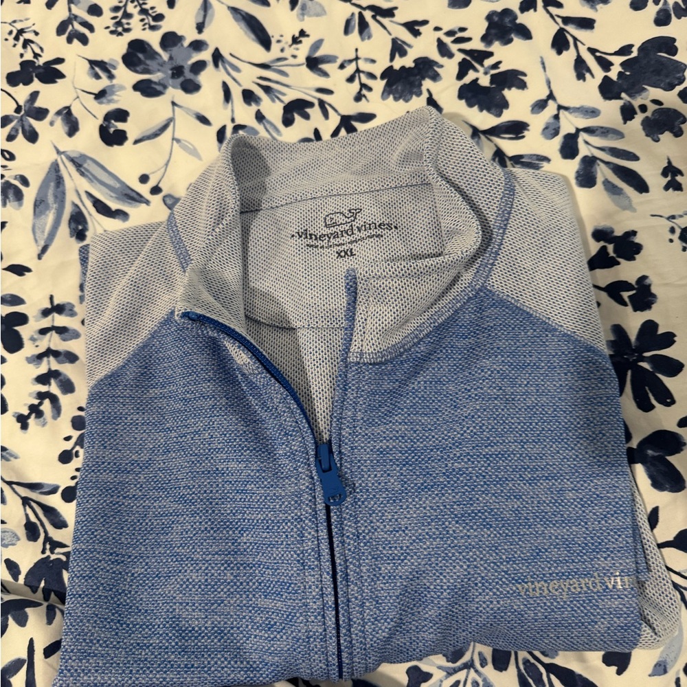 Vineyard Vines Men's Light Blue Zip-Up Sweater